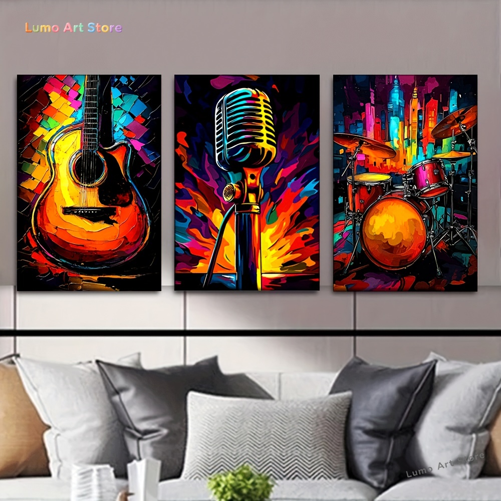 Musical Instrument Drawing - Conjunto de 3 peças 2D, Pintura
