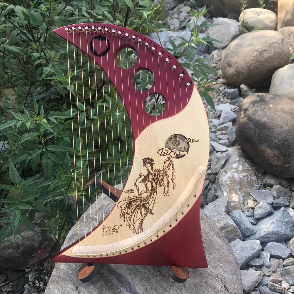 Harpa Lira Vintage de Madeira  - Musical Instrument Harp avaliação e preço