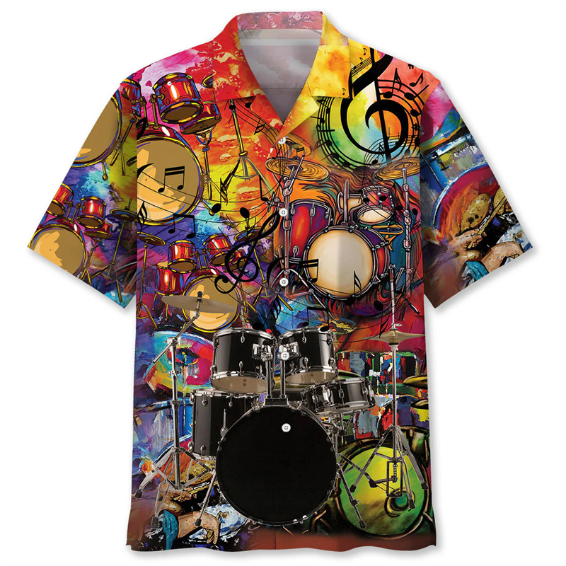Tambor padrão havaiano camisa  - Musical Instrument Hawaiian avaliação e preço
