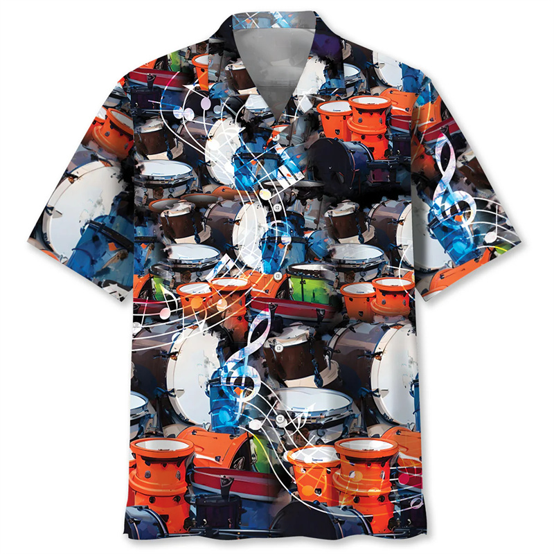 Tambor padrão havaiano camisa  - Musical Instrument Hawaiian avaliação e preço