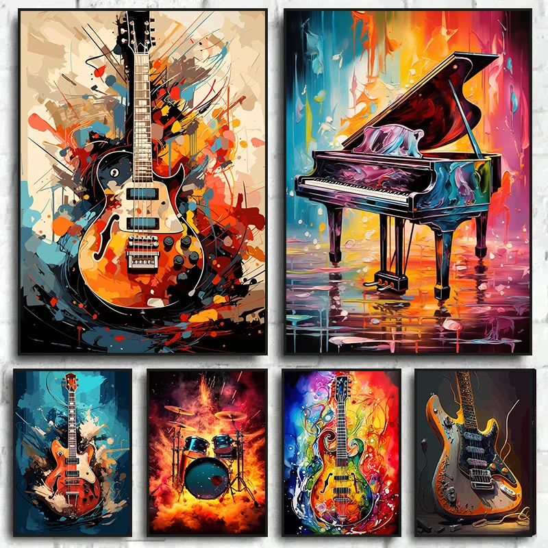 Arte Abstrata Colorida Instrum - Musical Instrument Image avaliação e preço