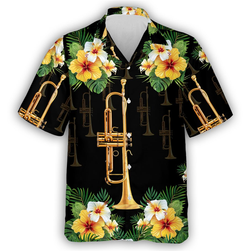 Camisa gráfica de trompete gui - Musical Instrument Hawaiian avaliação e preço