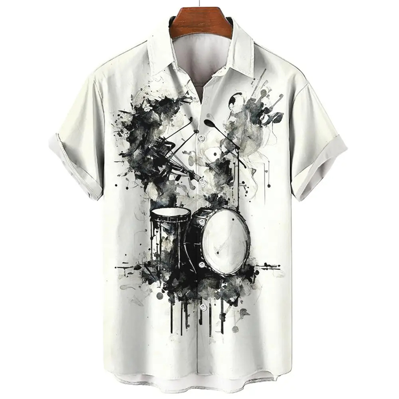 Camisa havaiana masculina padr - Musical Instrument Hawaiian avaliação e preço