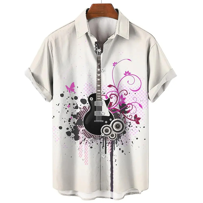 Camisa havaiana masculina padr - Musical Instrument Hawaiian avaliação e preço