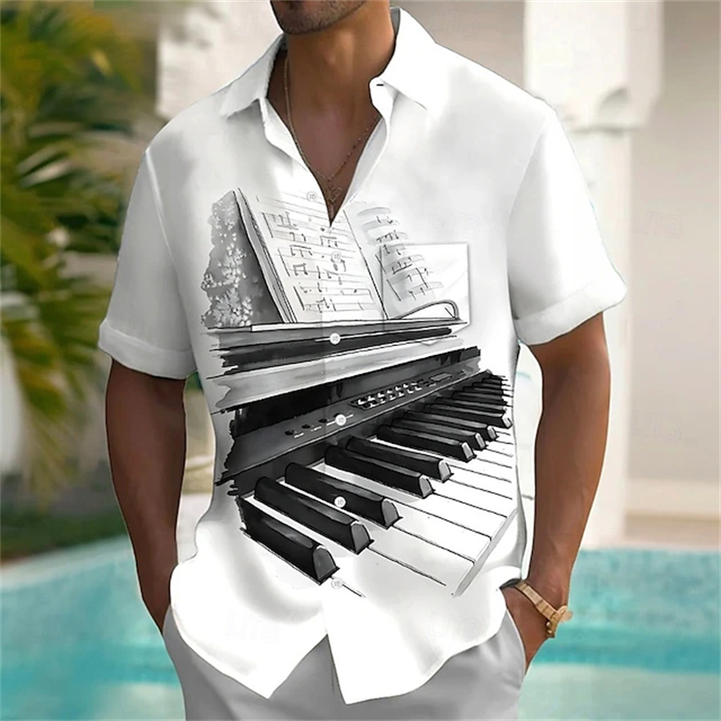 Novo verão tropical camisa hav - Musical Instrument Hawaiian avaliação e preço