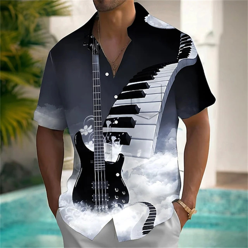 Novo verão tropical camisa hav - Musical Instrument Hawaiian avaliação e preço