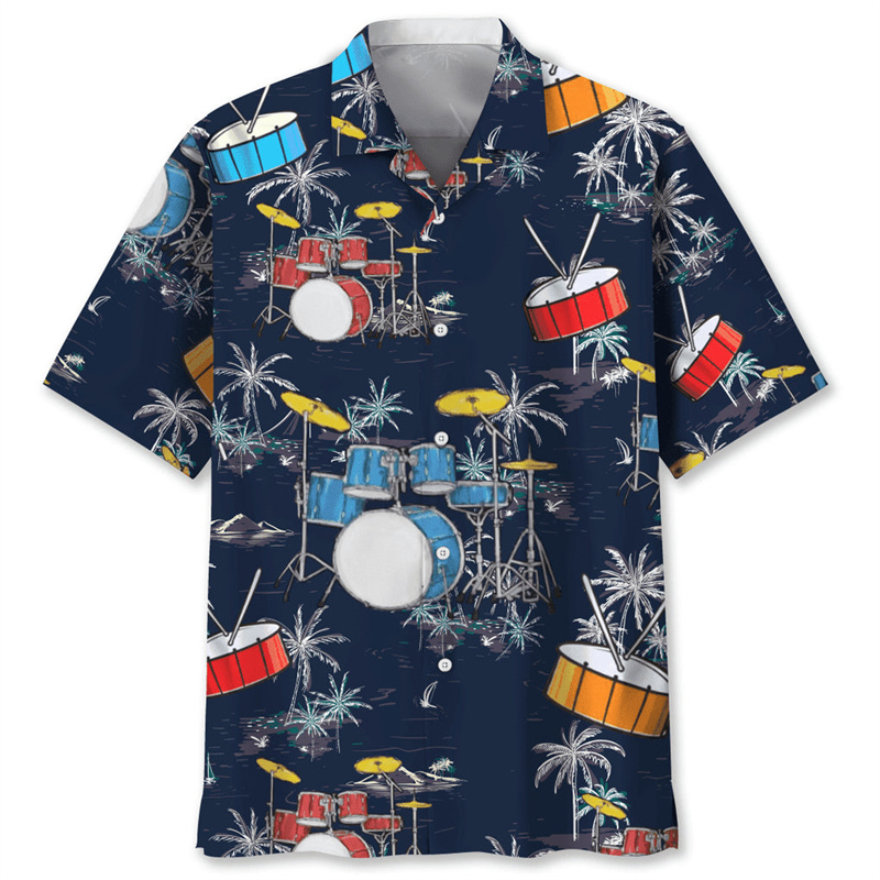 Camisa havaiana impressa em 3D - Musical Instrument Hawaiian avaliação e preço