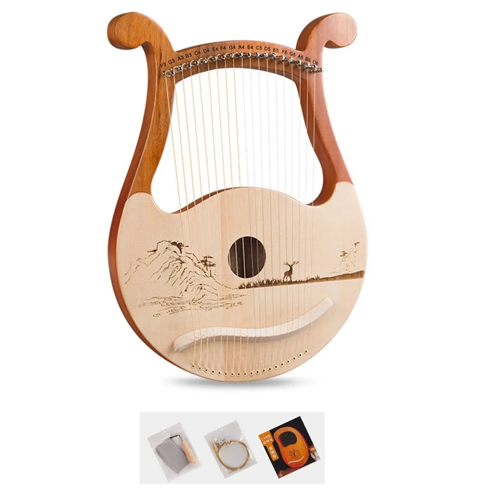 Alta qualidade 19 cordas lira  - Musical Instrument Harp avaliação e preço